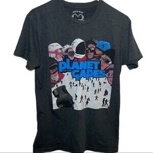 Jerry of the Day Planet of the Gapes T-shirt Skiing Slopes Heathered Gray Small